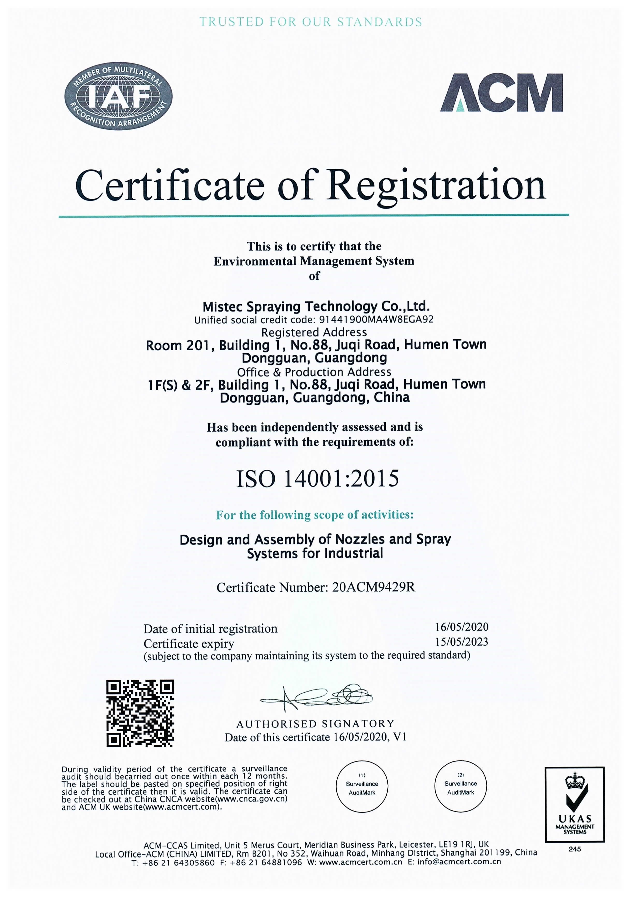 Mistec Registration Certificate