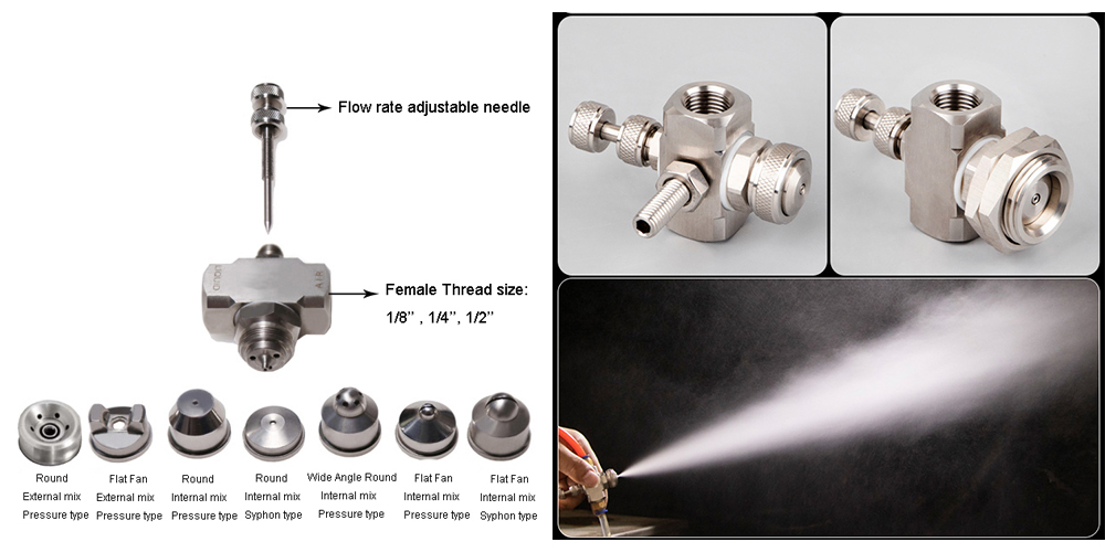 atomizing fog spray nozzle for disinfection